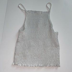 Stretchy White Halter Tank Top